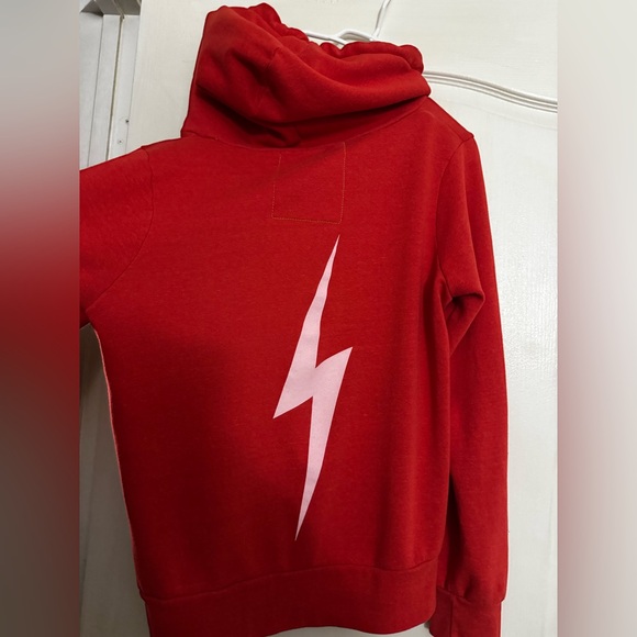 Aviator Nation bright red bolt hoodie full zip jacket large oversized ⚡️ - Picture 7 of 13